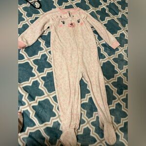 Carter's Pink and White Cozy Footie One Piece